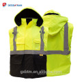 Gilet de travail de haute visibilité de construction d&#39;hiver Veste réfléchissante de sécurité de haute visibilité de jaune de catégorie 3 d&#39;Ansi